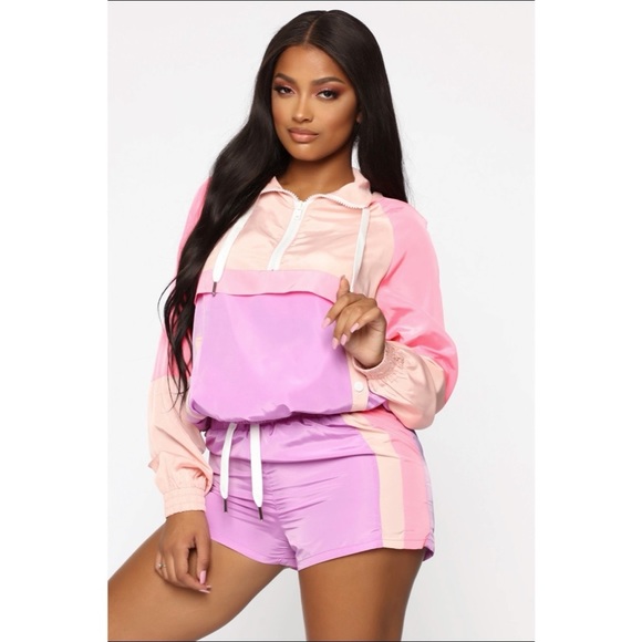 Fashion Nova 2 Piece Set Pull Over Hoodie & Wind Breaker-Large - Picture 2 of 6